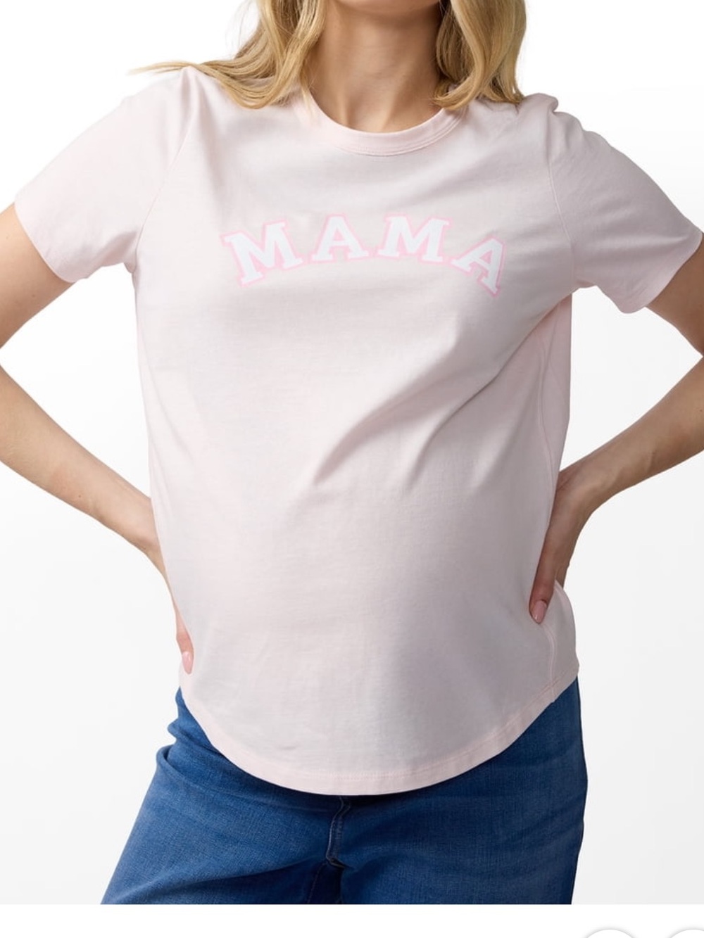 Ingrid & Isabel Light Pink MAMA Short Sleeve Tee